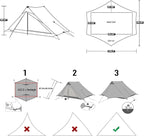 3F UL Gear Lanshan PRO Lanshan Ultralight Tent Ultralight Tent 3-Season Backpacking Tent for 1-Person or 2-Person Camping, Climbing, Hiking, Trekking, Kayaking (for 1 Person, Khaki- 4 Season)