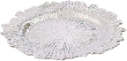 Antique Charger Plates Set 13'' Round Embossed Dinner Plate Chargers Plastic Elegant Floral Plates for Dinner Wedding Party Event Table Kitchen Decoration 100PCS (Silver 24Pcs)