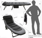 Portable Cot for Camping Adult, Folding Camping Cot with Thick Mattress, Pillow, Adjustable Cots for Sleeping with Pad, 26" Wide, Outdoor Lounge Chair for Home Office Nap Beach Travel Hiking (Grey 2)