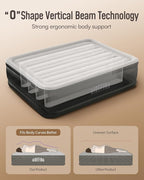 Airefina Air Mattress Queen with Built in Pump, Comfort Inflatable Blow up Mattress, Upgraded Vertical Beams Air Bed for Guest Home Use, Self Inflatable/Deflation in 3 Mins, Colchon Inflable