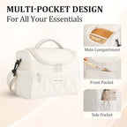 Lunch Bag for Women Soft Lightweight,Leakproof Insulated Lunch Box with Straps,Reusable Lunch Cooler for Work Meal Hiking Travel,Beige