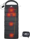 Heated Sleeping Bag - 5pcs Multi USB Power Support Heating Pads, Operated with Battery Power Bank or Other USB Supplies, Portable Compact Envelope Style Bag
