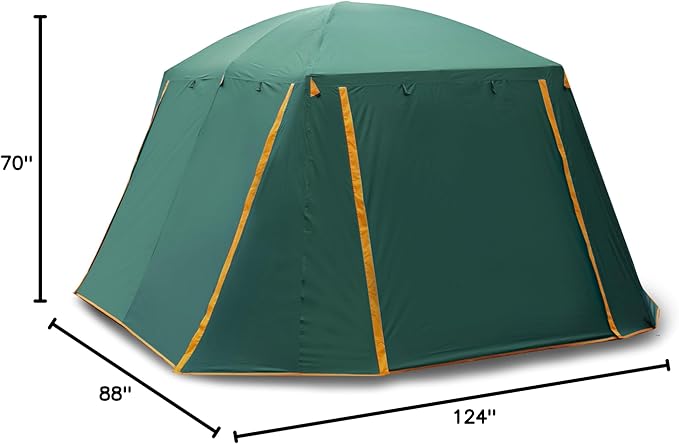 KTT Extra Large Tent 10-12-14 Person(B),Family Cabin Tents,2 Rooms,3 Doors and 3 Windows with Mesh,Straight Wall,Waterproof,Double Layer,Big Tent for Outdoor,Picnic,Camping,Family Gathering