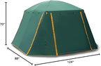 KTT Extra Large Tent 10-12-14 Person(B),Family Cabin Tents,2 Rooms,3 Doors and 3 Windows with Mesh,Straight Wall,Waterproof,Double Layer,Big Tent for Outdoor,Picnic,Camping,Family Gathering