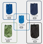 Frelaxy Stuff Sack Set 5-Pack (3L&5L&9L&15L&20L), Ultralight Ditty Bags with Dust Flap for Traveling Hiking Backpacking (Sky Blue&Blue&Navy&Army Green&Black)