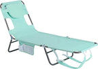 SUNNYFEEL Beach Lounge Chair, Backpack Reclining Beach Chairs Lay Flat, Sun Face Down Tanning Chair, Folding Camping Chairs Portable Camp Cot with Backpack Straps for Outdoor/Picnic/Lawn