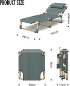 Camping Cot, Portable Folding Outdoor Bed, 5-Position Folding Chaise Lounge Chair, Portable Sleeping Cot For Travel Outdoor Office Indoor Fishing (Color : A, Size : 193x68x30cm)