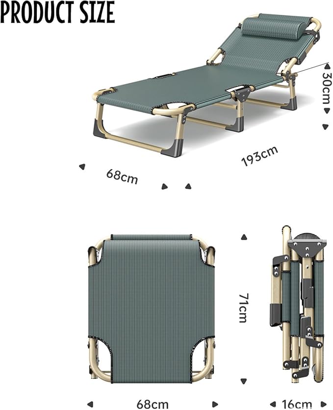 Camping Cot, Portable Folding Outdoor Bed, 5-Position Folding Chaise Lounge Chair, Portable Sleeping Cot For Travel Outdoor Office Indoor Fishing (Color : B1, Size : 193x68x30cm)
