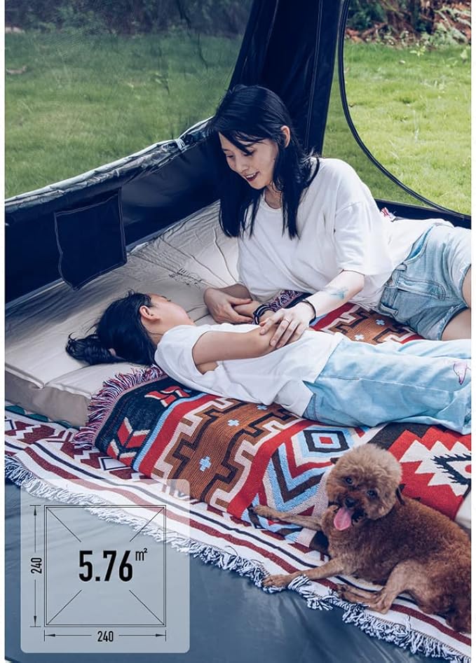 Camping Pop Up Tent for 3-4 Person, Waterproof Family Tent with Top Rainfly Instant Cabin Tent for Camping, Backpacking, Hiking Outdoor Music Festival