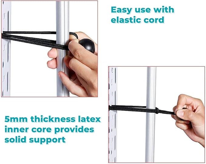 50 Pcs 6 Inches Ball Bungee Cords, Black Heavy Duty Tarp Bungee Cord with Ball, 4mm Thickness Weather Resistant Tie Down Strap, Use for Camping, Tents, Holding Wire and Hoses