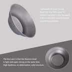 Boundless Voyage Ultralight Titanium Bowl Pan Plate Dish with Carry Bag Outdoor Camping Portable Tableware Cookware (Ti15165B (800ml Bowl))