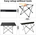 ROCK CLOUD Portable Camping Table Ultralight Aluminum Camp Table Folding Beach Table for Camping Hiking Backpacking Outdoor Picnic, Size L