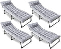 ZONETECH Folding Cot & Pad Mattress 4 Position Adjustable Portable, Premium Quality for Adult and Kids-Perfect for Camping, Travel, Patio, Beach, Indoor & Outdoor Activity (4-Pack)