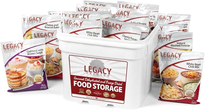 Emergency Year Supply Food Storage: 2160 Large Servings - 554 lbs - Disaster Survival Preparedness Supply - 25 Year Shelf Life - Freeze Dried/Dehydrated Meals