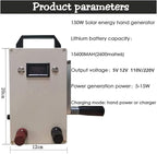 Hand-Cranked Generator, Portable Emergency Power Supply with USB, Solar Powered Manual Generator for Camping and Outdoor Use AC110V/220V