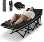 HABUTWAY Camping Cot, Portable Camping Cot for Adult, 28" Wide Sleeping Cot Max Load 600LBS with Thick Mattress and Carry Bag, Portable Camping Bed for Outdoor Camping/Office, Home Nap