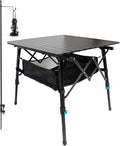 Folding Camping Table Portable with Large Storage Organizer and Lantern Pole, Lightweight Compact Aluminum Foldable Table for Outdoor, Picnic, Fishing, Backpacking, Hiking, Cooking