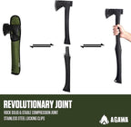 AGAWA ADK26 - Transforming Hatchet & Camping Axe - 2-in-1 Carbon Steel Log Splitter - Camping Gear for Hiking, Fishing, Hunting, Bushcraft, Survival Kit & Bug Out Bag