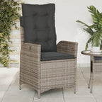 Reclining Patio Chairs 2 pcs with Cushions Gray Poly Rattan Porch Chairs Camping Chairs Patio Chairs Living Room Chairs for Dining Patio Bedroom Outdoor