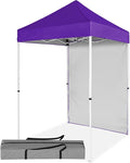 5x5 Pop Up Canopy Tent with One Sidewall, Instant Portable Beach Canopy, Outdoor Tent with Carry Bag for Camping, Sports, Tailgating, Events, Purple