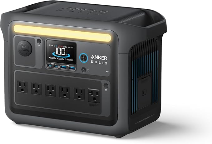 Anker SOLIX C1000 Portable Power Station（Black Version ）, 1800W (Peak 2400W) Solar Generator, Full Charge in 58 Min, 1056wh LiFePO4 Battery for Home Backup, Power Outages, and Outdoor Camping