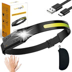 LumiLight LED Headlamp Rechargeable, Lumi Light LED Head Band Headlamp, 230° Wide Beam Head Lamp with Motion Sensor for Adults, 5 Mode Waterproof Lightweight Outdoor Camping Hiking Essentials (1pcs)