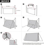 OneTigris ROCDOMUS Hot Tent with Stove Jack, 3000mm Waterproof, Versatile Lightweight Hammock Tent for Camping, Hiking, Backpacking, Bushcraft, Car Trips