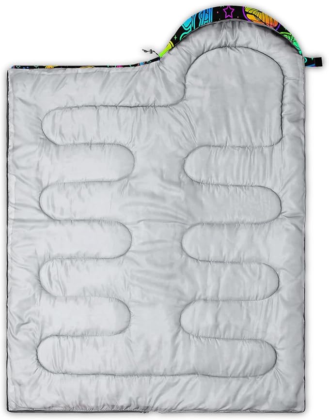AILONEN Outer Space Astronaut Camping Sleeping Bags,Lightweight & Waterproof,3 Season Warm & Cool Weather,Cartoon Sleeping Bags for Kids,Boys Girls Travelling,Outdoors