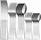 Flatware Sets Silver Cutlery Set Stainless Steel Tableware Sets Forks Spoons Knifes 20 Pcs Full Tableware Dinnerware Set Dropshipping Stainless Steel,