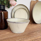 Camping Plates Ceramic Tableware Large Soup Bowl Noodle Bowl Salad Bowl Steak Plate Dessert Plate Deep Plate Home Large Decorative Plate(5PCS)