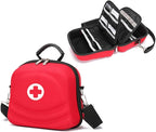 Portable First Aid Kit Empty, Emergency Rescue Bag for Car, Camping, Travel, Hiking, Sport, Home Essential Box, Waterproof(Red)