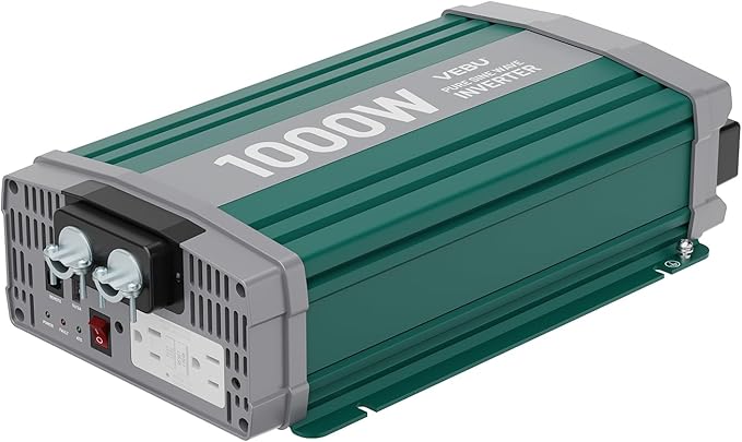 1000W Pure Sine Wave Inverter with ATS Mode, 12V DC to AC 120V Converter for Off-Grid System, RV, Truck, Camping, Peak 2000W