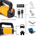 Multi Functions Led Flashlight High Lumens Rechargeable,Powerful Strong Metal Handheld Spotlight Super Bright Long Range 800yd/Large Battery/Side Lantern,High Powered Searchlight for Home