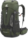Bseash 60L Hiking Camping Backpack with Rain Cover, Waterproof Large Capacity Outdoor Sport Travel Daypack Climbing Touring (Army Green)