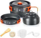 Compatible for Camping Cooking Set Cookware Travel Tableware Outdoor Picnic Teapot for 2-3 Peaple Non-Stick Pots Assorted Sets