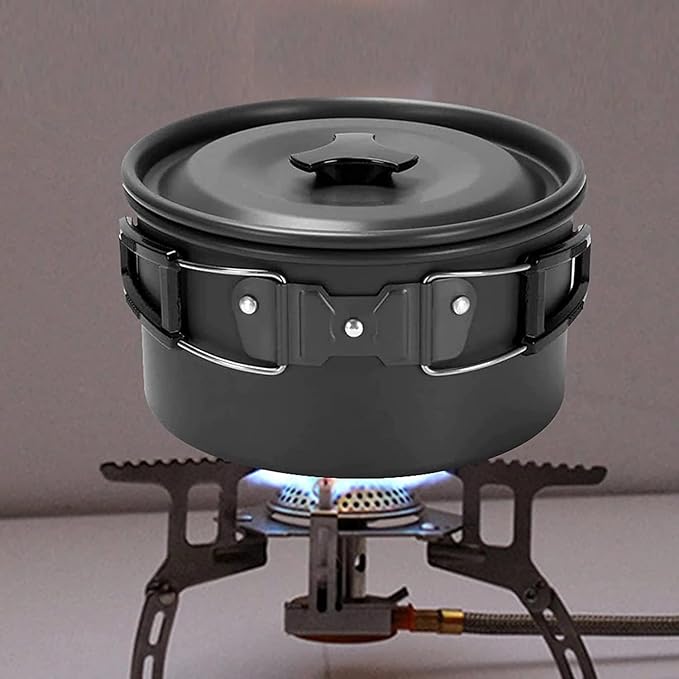 Camping cookware Camping Cookware Made of Hard Alumina Portable Folding Outdoor Cooking Set Hiking Picnic Tableware Tools Travel Equipment for Outdoor Camping and Picnic Ect