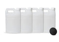 FastRack 2.5 Gallon Water Jug (Pack of 4) w/ 1 Black Rubber Cap Gripper | Reusable Plastic Jug with lid for Liquids | Heavy-Duty Water Container for Storage, Camping | BPA-Free Gallon Jugs with Lids