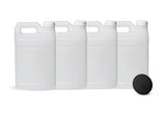 FastRack 2.5 Gallon Water Jug (Pack of 4) w/ 1 Black Rubber Cap Gripper | Reusable Plastic Jug with lid for Liquids | Heavy-Duty Water Container for Storage, Camping | BPA-Free Gallon Jugs with Lids