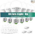 Emergency-Rechargeable Light Bulb with Hook,Stay Lights Up When Power Failure, 1500mAh 12W 60W Equivalent LED Light Bulbs for Home, Camping, Hiking(E27, with Hook,with Plug Cap) 6 Pack
