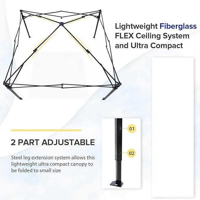 EAGLE PEAK Flex Compact 5x5 Pop-up Canopy Changing Room, Portable Privacy Dressing Room for Indoor Fashion Photoshoots, Camping, or Pool, White