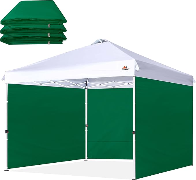 SCOCANOPY SideWall for 10x10 Canopy Frame, 3 Pack SunWall Only, Forest Green
