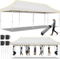 Hoteel 10x30 Pop Up Canopy Tent Heavy Duty Without Sidewalls, Waterproof Party Tent, Easy Set-up Commercial Instant Tents with Roller Bag & Sandbags, Hexagonal Leg (1-Year Warranty)