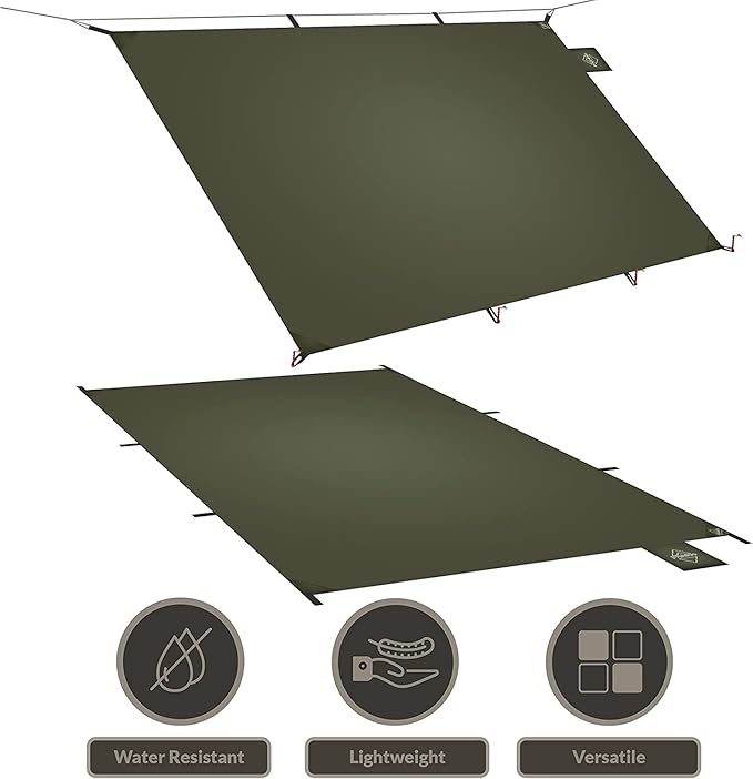 onewind Shelter, Camping Tarp Set Include Emergency Shelter, BugNet and Tent Footprint, Ripstop Silnylon with Silicone PU Coating Survival Shelter Tent for Camping, Hiking, Backpacking