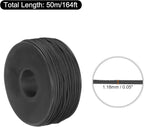 MECCANIXITY 1.18mm x 164 Feet Paracord Micro Cord Rope 100 LB Polyester Braided Cord Spool for Camping Outdoor Jewelry Bracelet, Black