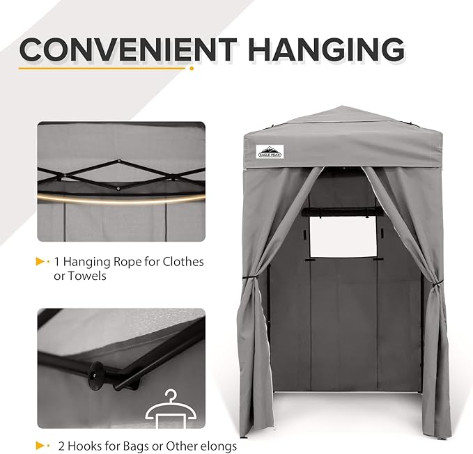 EAGLE PEAK Flex Ultra Compact 4x4 Pop-up Canopy Tent with Vented Top, Sun Shelter, Fast Set Up Changing Room, Portable Privacy Canopy for Camping, Photoshoots, and More (Gray)