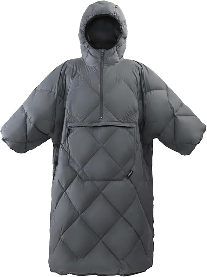 ATEPA Wearable Sleeping Bag, Recycled Warm Winter Camping Blanket Wearable Poncho for Outdoor, Stadium Sports Women Men