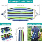 MOSFiATA Hammocks Portable Camping Hammock Upgraded 550lb Comfortable Fabric Hammock with Two Anti Roll Balance Beam and Sturdy Tree Straps for Camping, Patio, Backyard, Outdoor （Light Green）