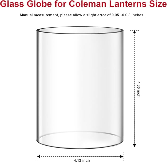 Lantern Glass Replacement for Coleman Lanterns Glass Globe Compatible with Coleman Propane Lantern glass,for Coleman 288 Lantern Globe for Coleman Lantern Globe Replacement for Coleman Lantern Parts