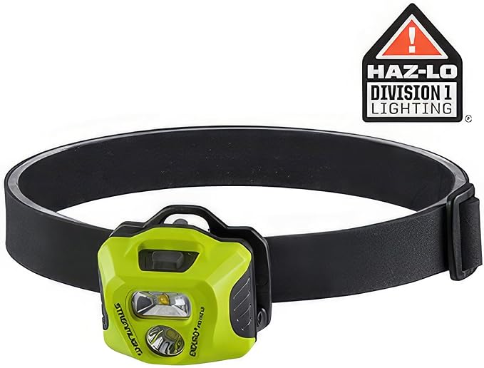 Streamlight 61424 Enduro Pro Haz-Lo 160-Lumen Multi Function Headlamp includes 3 AAA Alkaline Batteries, Rubber Hard Hat Strap, Elastic Head Strap, 3M Dual Lock, Yellow