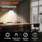 USB Solar Camping Light Remote Tent Light 2 Pack - 4000LM Portable LED Rechargeable Camping Lantern Hanging Waterproof Emergency Light for Camping, Hiking, Power Failure, Hurricane (120 LEDs)